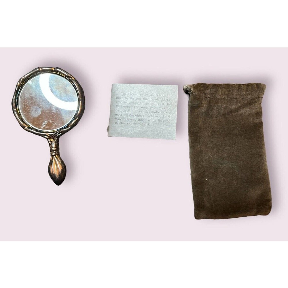 Vintage Godinger Silver Plated Purse Mirror With Pouch JCPenney in Original box